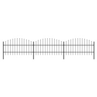 vidaXL Záhradný plot s hrotmi, oceľ (0,75-1)x5,1 m, čierny