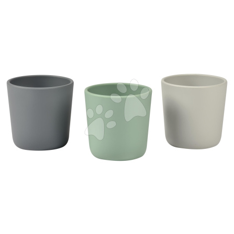 Poháre pre bábätká Silicone Glass Set Beaba Grey Sage & Mineral zo silikónu 3 kusy od 4 mes