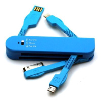 Forever 3in1 USB kábel 30-PIN (iPhone 4) & Lightning (iPhone 5) blue