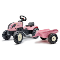 Falk Šliapací traktor County Star s valníkom ružový