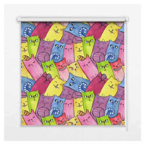 TULUP VNÚTORNÁ roleta - okenná roleta - roleta - 110x140 cm - Farebné mačky