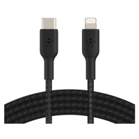 Belkin BOOST Charge Braided USB-C/Lightning odolný kábel, 2m, čierny