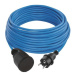 Silikónový predlžovací kábel s 1 zásuvkou PURPURO 20 m modrý