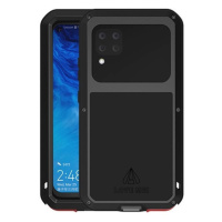 Huawei P40 Lite, silikónové puzdro, Love Mei Powerful Defender, odolné proti nárazu, čierne