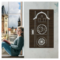 Drevený obraz - Orloj, Praha, Wenge