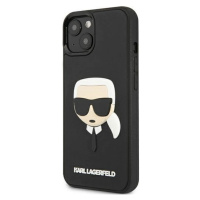 Plastové puzdro Karl Lagerfeld na Apple iPhone 13 Mini KLHCP13SKH3DBK 3D Rubber Karl`s Head čier