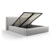 Svetlosivá čalúnená dvojlôžková posteľ s úložným priestorom a roštom 160x200 cm Arendal – Cosmop