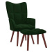 Relaxačné kreslo so stoličkou tmavo zelené zamat, 328064