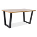 Čierny jedálenský stôl s dubovou doskou VALENTINO 120x80