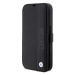 Púzdro BMW iPhone 14 Pro 6,1" black bookcase Leather Textured&Stripe (BMBKP14L22RDPK)