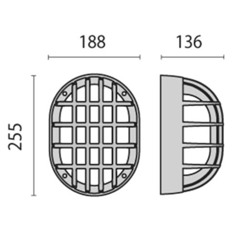 Nástenné LED Eko+19/G metalický antracit 3 000 K