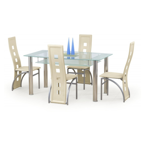 Jedálenský stôl Cristal bezfarebný/mliečny Halmar