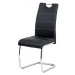 AUTRONIC HC-481 BK jedálenská stoličky ekokoža čierna, biele prešitie/nohy kov, chróm