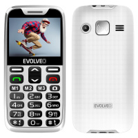 EVOLVEO EasyPhone XD, mobilný telefón pre seniorov s nabíjacím stojančekom (biela farba)