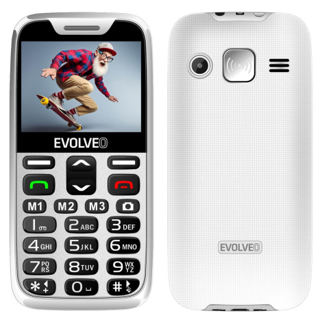 EVOLVEO EasyPhone XD, mobilný telefón pre seniorov s nabíjacím stojančekom (biela farba)