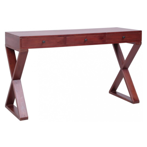 Písací stôl masívne mahagónové drevo Dekorhome Hnedá,Písací stôl masívne mahagónové drevo Dekorh vidaXL