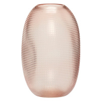 Ružová sklenená váza Hübsch Glam, výška 20 cm