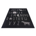 Čierny detský koberec Ragami Letters, 80 x 150 cm
