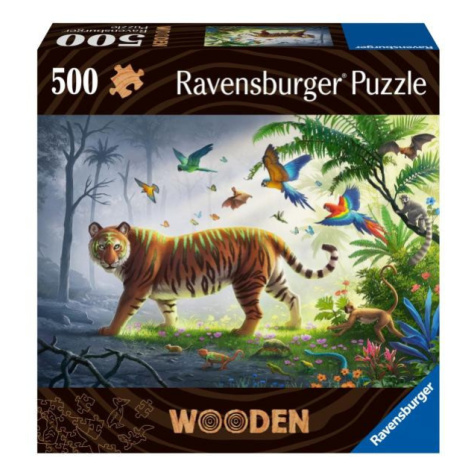 Ravensburger Drevené puzzle Tiger v džungli 500 dielikov