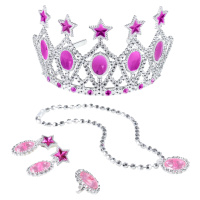 Korunka princezná s náušnicami a náhrdelníkom ružová