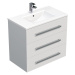 Kúpeľňová skrinka s umývadlom Naturel Cube Way 80x76,5x46 cm biely lesk CUBE46803BIMOD