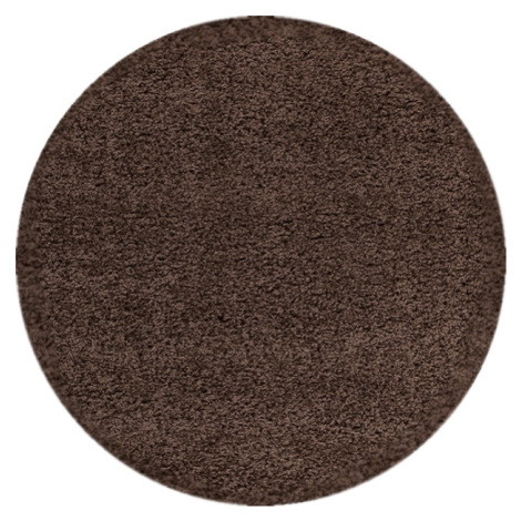 Kusový koberec Dream Shaggy 4000 Brown kruh - 120x120 (průměr) kruh cm Ayyildiz koberce