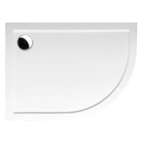 POLYSAN - RENA L sprchová vanička z liateho mramoru, štvrťkruh 100x80cm, R550, ľavá, bie 75511