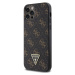 Guess PU Leather 4G Triangle Metal Logo Zadný Kryt pre iPhone 12/12 Pro Black