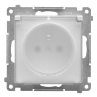 Zásuvka 2P+T/16A/250V IP44 s krytkou (transparent) (PS) biela matná SIMON55 (Simon)