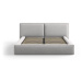 Svetlosivá čalúnená dvojlôžková posteľ s úložným priestorom a roštom 180x200 cm Arendal – Cosmop