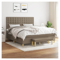 vidaXL Posteľný rám boxspring s matracom sivohned 180x200 cm látka