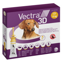 VECTRA 3D Spot-On XS pre psov 1,5-4 kg  0,8 ml 3 pipety