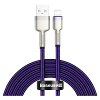 Dátový kábel Baseus Cafule Metal USB - Lightning 2,4A 2,0 m fialový