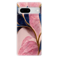 Odolné silikónové puzdro iSaprio - Pink Blue Leaves - Google Pixel 7 5G
