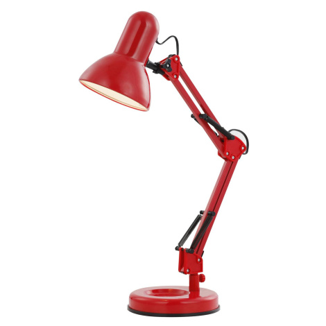 Stolová lampa Famous s tromi kĺbmi, červená Globo