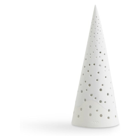 Biely vianočný svietnik z kostného porcelánu Kähler Design Nobili, výška 25,5 cm