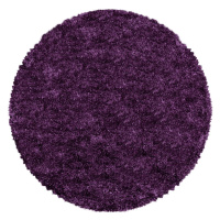 Tmavofialový okrúhly koberec ø 120 cm Fluffy – Ayyildiz Carpets