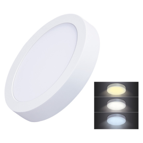 Solight LED mini panel CCT, prisazený, 12W, 900lm, 3000K, 4000K, 6000K, okrúhly