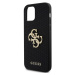 Guess PU Perforated 4G Glitter Metal Logo Zadný Kryt pre iPhone 12/12 Pro Black