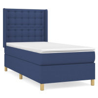 vidaXL PosteÄľnĂ˝ rĂˇm boxsping s matracom modrĂ˝ 80x200 cm lĂˇtka