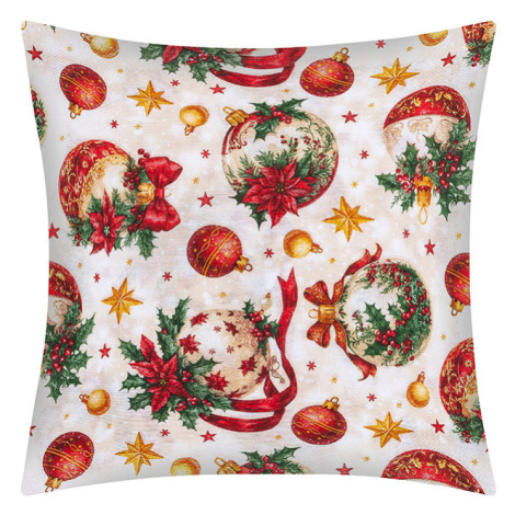 BELLATEX Vianoce vankúšik 45 × 45 cm, 55/132 vianočné ozdoby zlaté