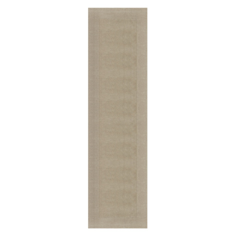 Ručně tkaný běhoun Tuscany Textured Wool Border Natural - 60x230 cm Flair Rugs koberce