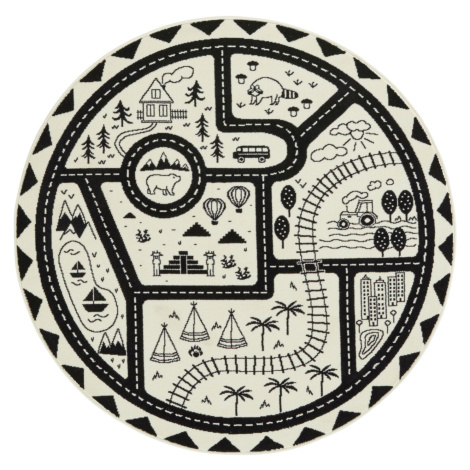 Dětský koberec Adventures 105542 Creme - 160x160 (průměr) kruh cm Hanse Home Collection koberce