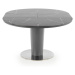 HALMAR Ricardo okrúhly rozkladací jedálenský stôl sivý mramor / tmavosivá