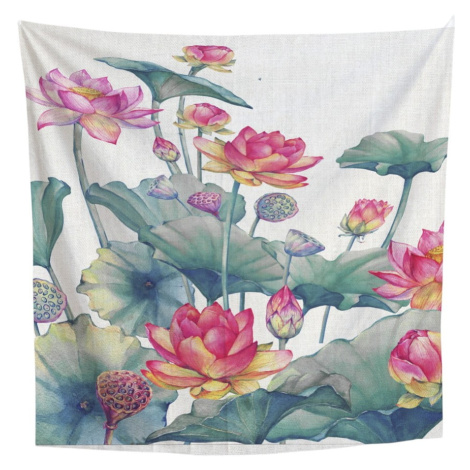 Tapiséria 140x140 cm Pink Flowers – Really Nice Things