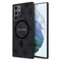 Guess PU Leather 4G Colored Ring MagSafe Zadný Kryt pre Samsung Galaxy S24 Ultra Black