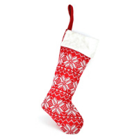 Vianočná textilná topánka pletená, 45 cm, červená