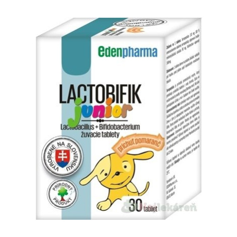 EdenPharma LACTOBIFIK junior žuvacie tabliety príchuť pomaranč 30 ks