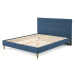 Modrá dvojlôžková posteľ Bobochic Paris Rory Light. 160 x 200 cm