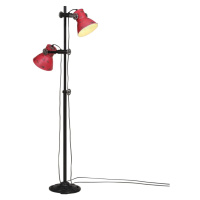 vidaXL Podlahová lampa 25 W šmuhovaná červená 25x25x90/160 cm E27